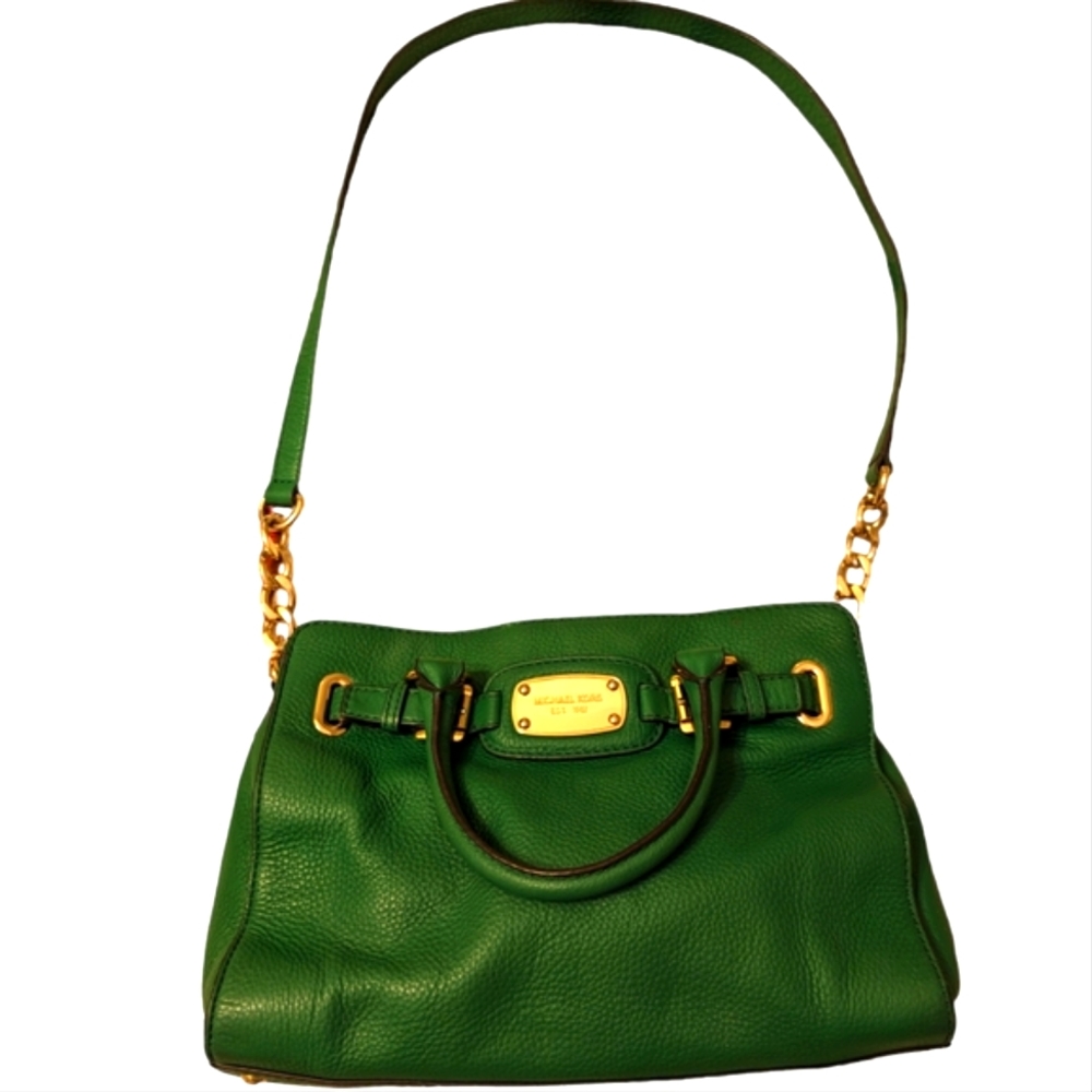 (EUC)MICHAEL KORS Pebbled leather HAMILTON MEDIUM TOTE. SHOULDER/CROSSBODY